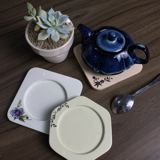 Lót ly kết hợp sơn mài