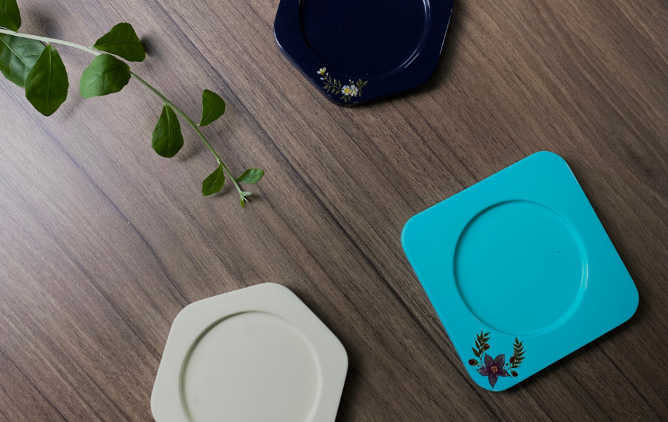 Lót ly kết hợp sơn mài